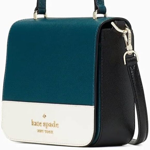 Kate Spade Staci Square Crossbody K7343 Saffiano Leather in Peacock - Picture 3 of 6